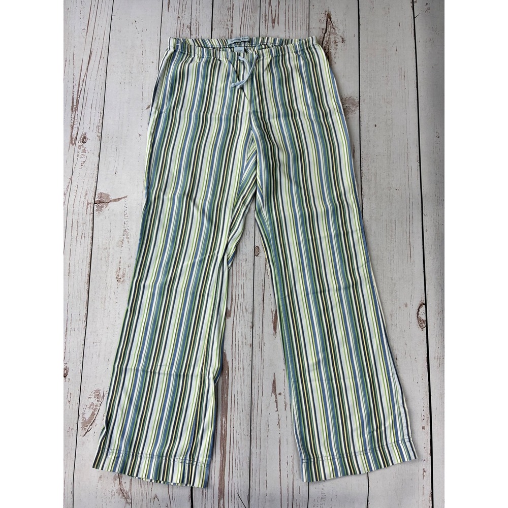 Abercrombie & Fitch WomenXS Pajama Pants Blue Green Yellow Striped Cotton Lounge